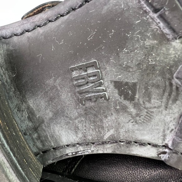 Frye Women's Samantha Stud Belted Hiker Combat Ankle Boots Black Size 7 - Picture 8 of 10